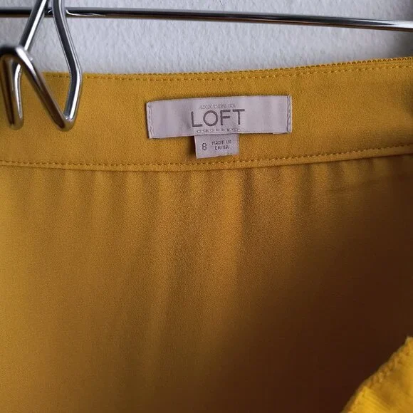 LOFT Pleated Yellow Skirt - Picture 3 of 3